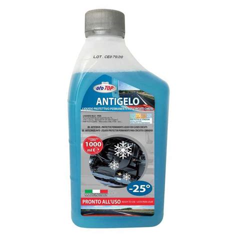 Bottiglia di liquido antigelo blu