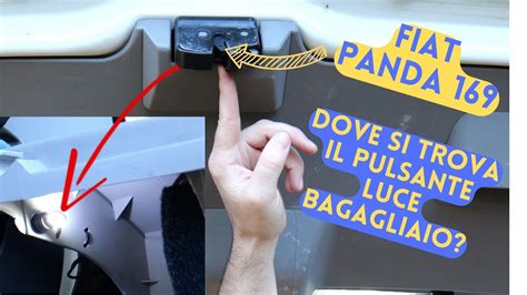 Pulsante apertura bagagliaio su cruscotto di un'auto Fiat