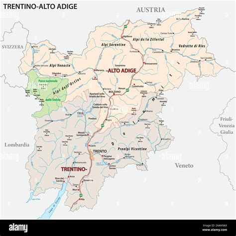 Mappa dell'Alto Adige con evidenziato Vipiteno
