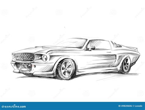 Schizzo di un'automobile con linee dinamiche e aggressive