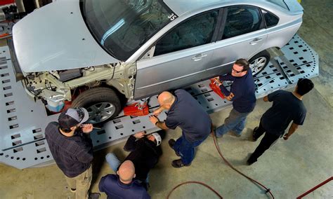 Car body repair training session