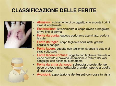 Tipi di ferite e loro caratteristiche