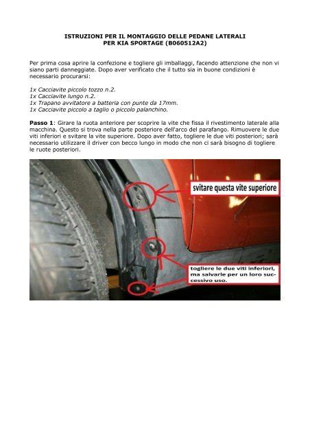 Schema di costruzione delle pedane laterali