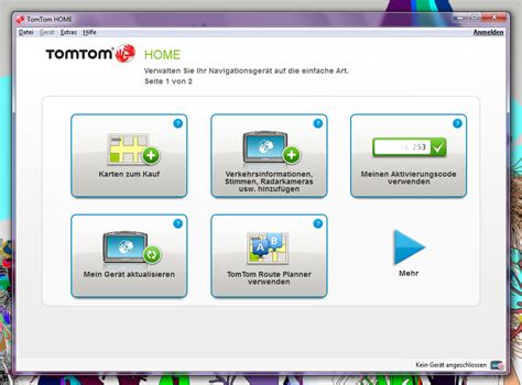 Interfaccia del software TomTom HOME su PC