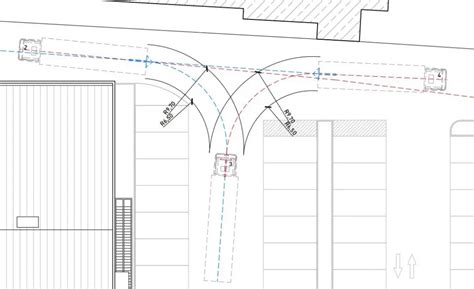 Diagramma che mostra il raggio di sterzata di un'automobile