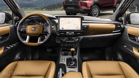 Interno Toyota Hilux con console da tetto installata