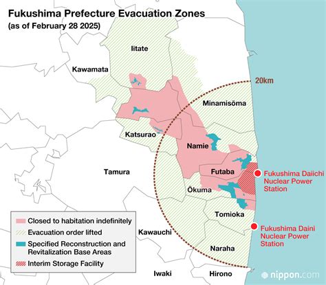 Mappa delle zone di esclusione di Fukushima