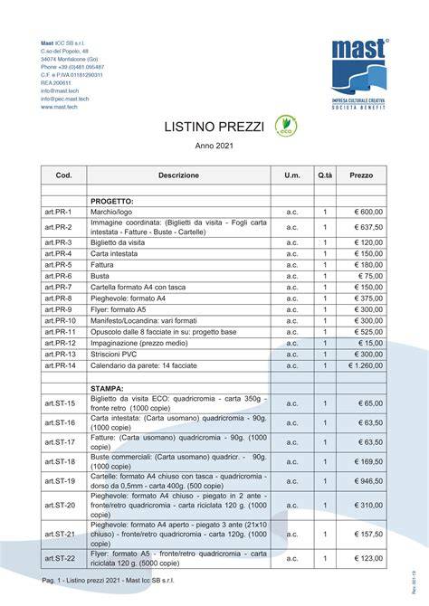 Grafico comparativo dei prezzi di listino vs promozionali