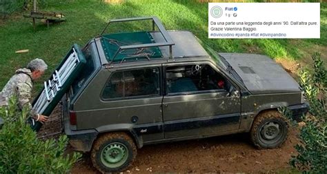 Roberto Baggio con la sua Fiat Panda 4x4