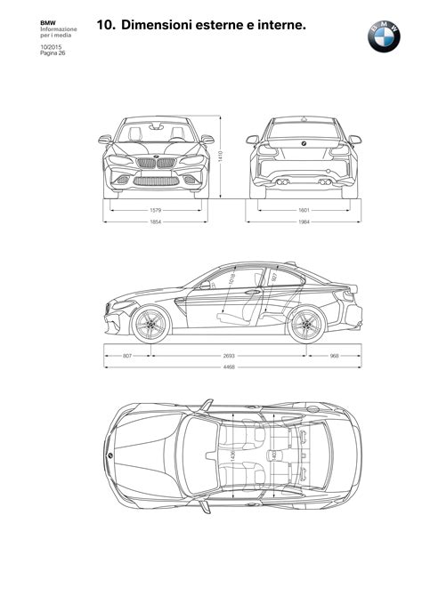 Schema dimensioni esterne e interne BMW Serie 4 Gran Coupé