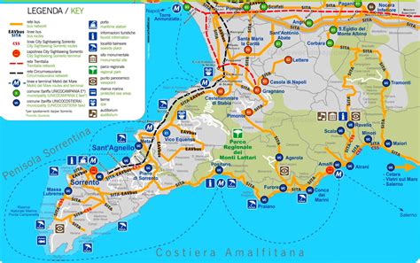 Mappa della Costiera Sorrentina