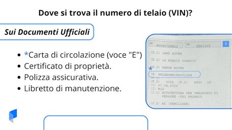 Schema di un numero di telaio VIN