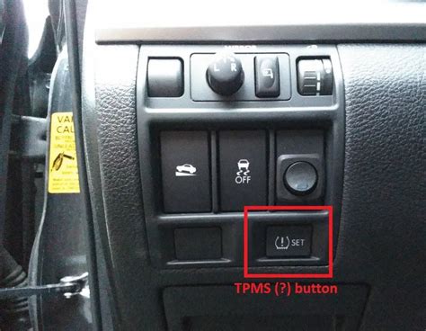 Posizioni possibili del tasto reset TPMS