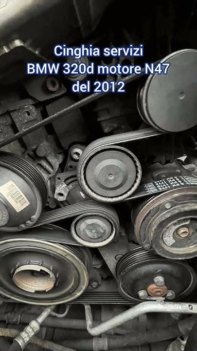 Cinghia servizi del motore BMW E90 con frecce indicanti le pulegge collegate
