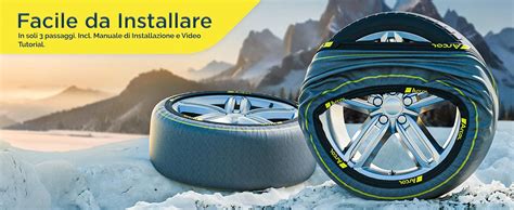 Calze da neve montate su pneumatico