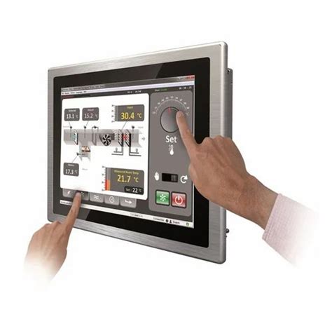 Immagine di un display HMI touch screen integrato in un cruscotto veicolare